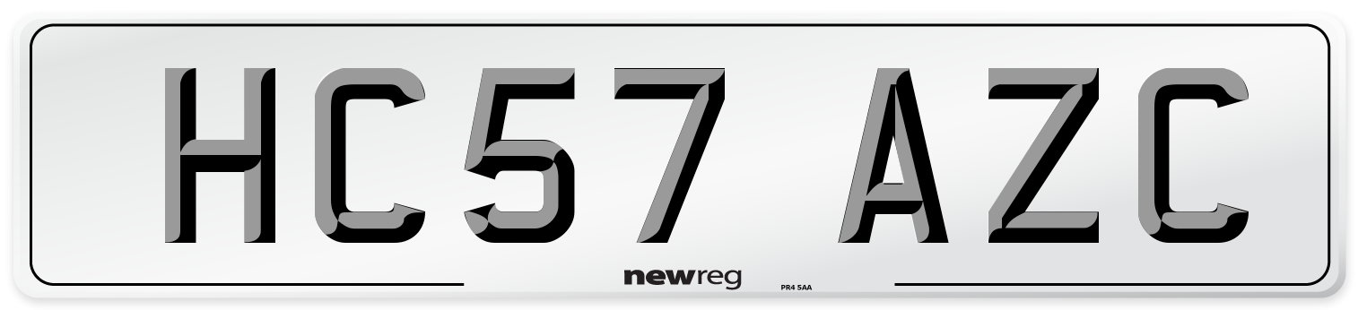 HC57 AZC Number Plate from New Reg